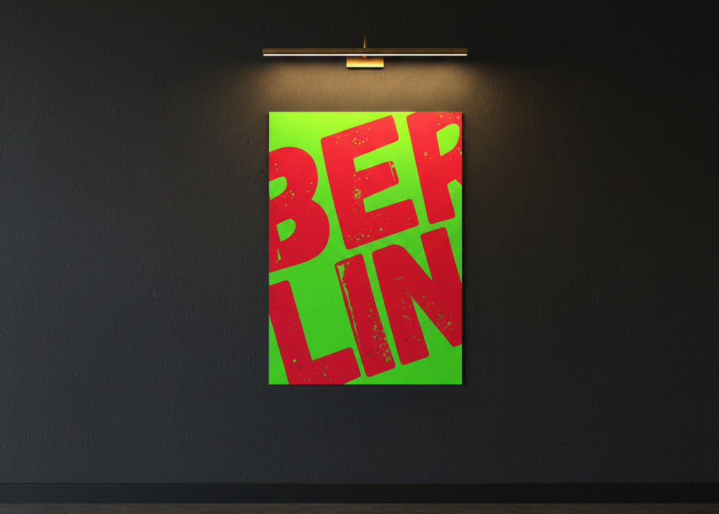 Aluminium Kunstdruck. Urbane Kunst. Schriftzug Berlin in graffitty style