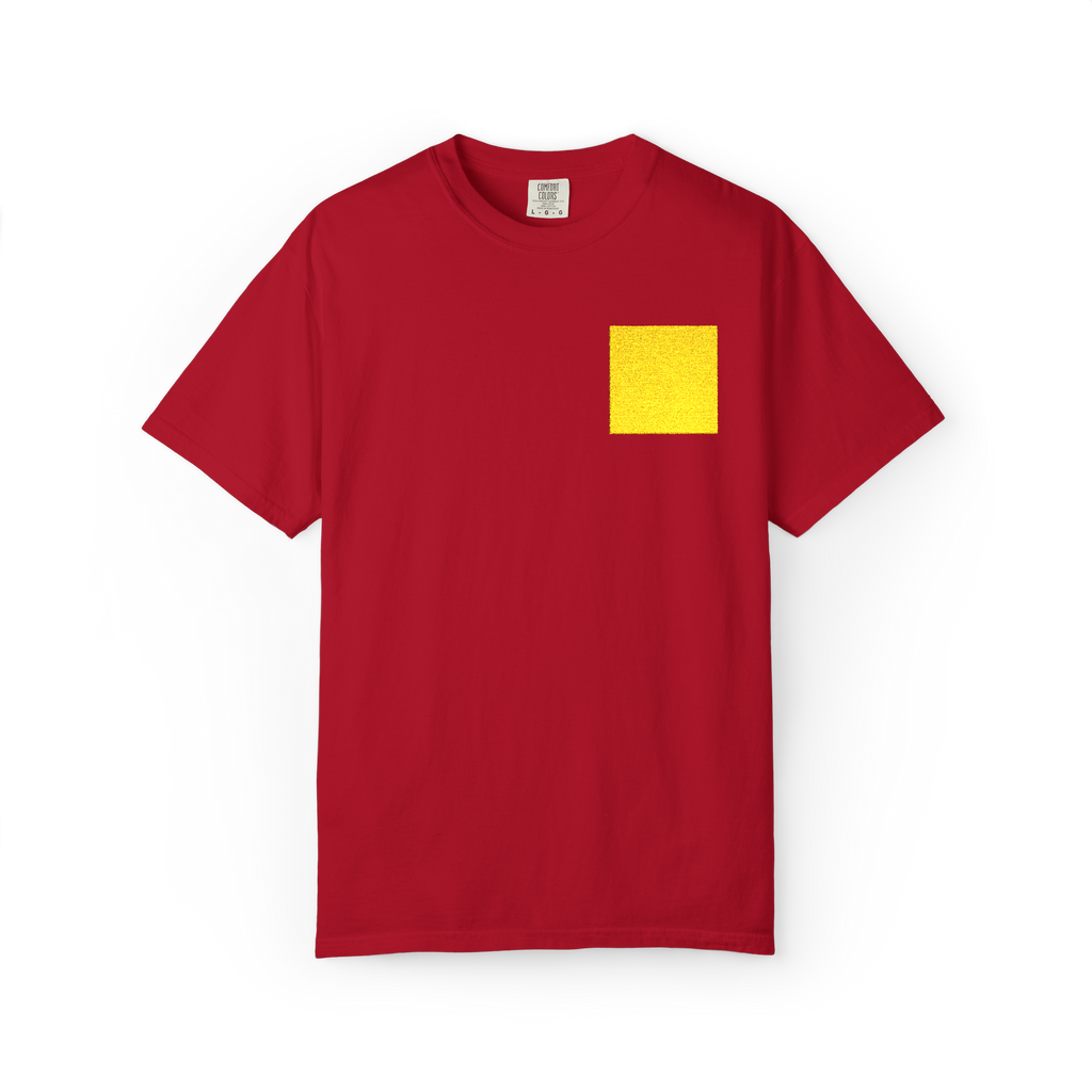 T-shirt red&yellow, minimalistisches Design