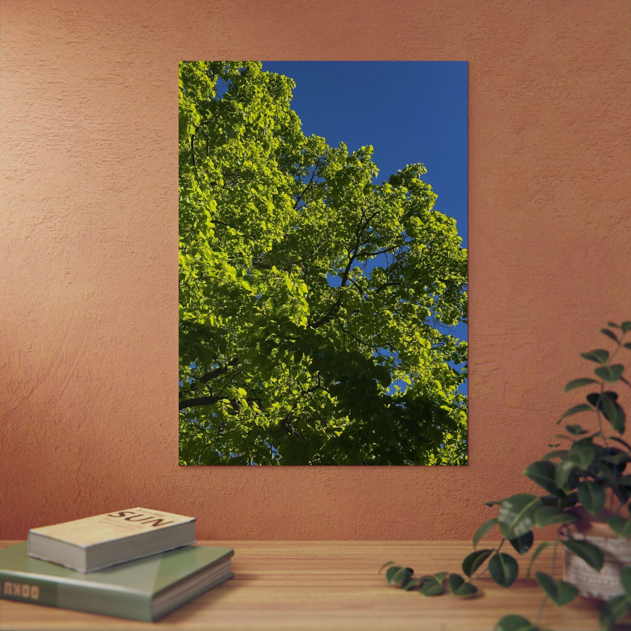 Aluminium Kunstdruck summertree bluesky