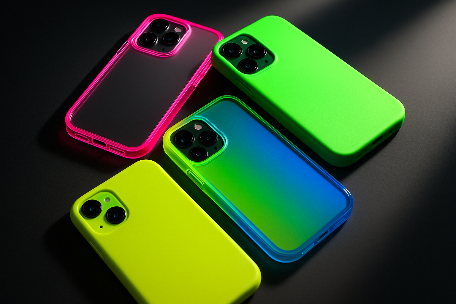 Accessoires, handyhüllen elegant und stilvoll. aber neon cases ist das Thema mit neon färben.