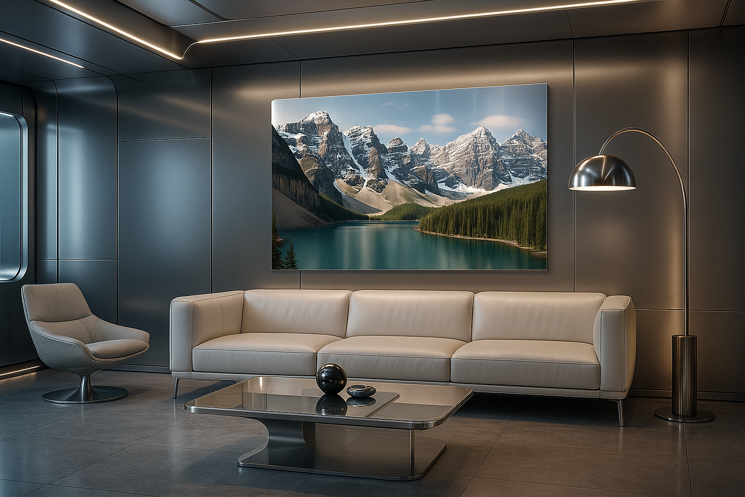 Aluminium-Kunstdruck Canadian Mountain Mockup
